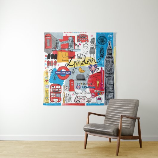 Londen, Engeland Wandkleed (In Situ (horizontaal))