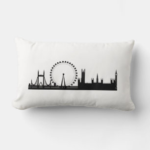 Londen Eye City Skyline Engeland Wit Sierkussen Kussen