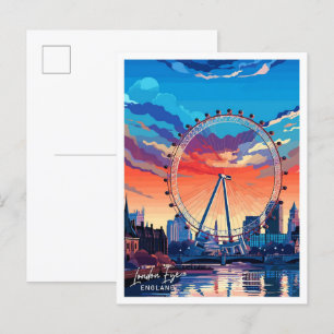 Londen Eye Engeland Reizen illustratie Briefkaart