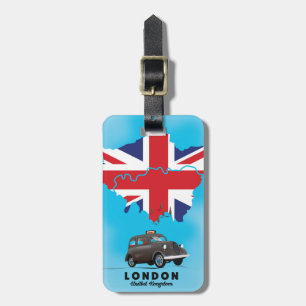 Londen geïllustreerde kaart reisposter bagagelabel