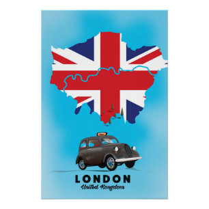 Londen geïllustreerde kaart reisposter perfect poster