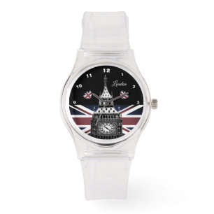 Londen horloge, Harten, Britse vlag / sport Horloge