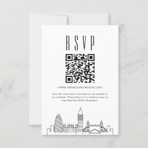 Londen Huwelijk QR code RSVP Kaart