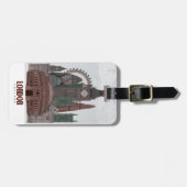 Londen in Clouds Red en Green Bagagelabel (Voorkant horizontaal)