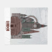 Londen in Clouds Red en Green Fleece Deken (Voorkant (Horizontaal))