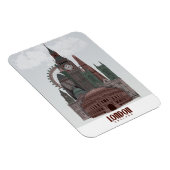 Londen in Clouds Red en Green Magneet (Rechterzijde)