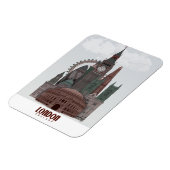 Londen in Clouds Red en Green Magneet (Linkerzijde)