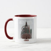 Londen in Clouds Red en Green Mok (Links)
