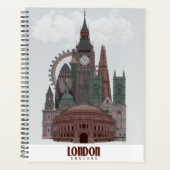 Londen in Clouds Red en Green Planner (Voorkant)