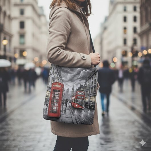 Londen in de winter crossbody tas