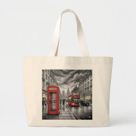Londen in de winter grote tote bag