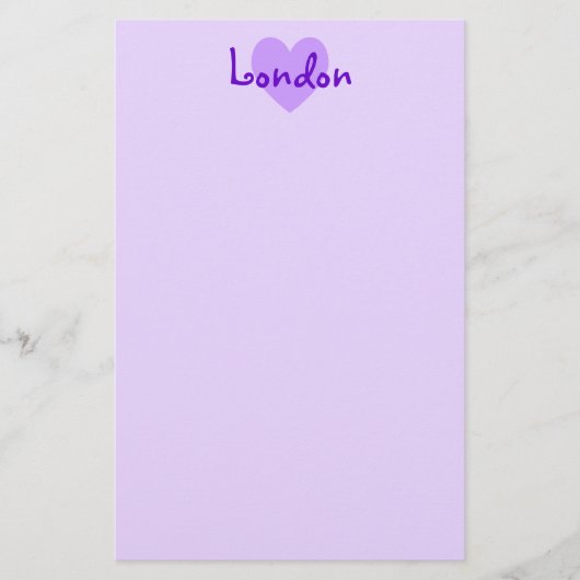 Londen in Paars Briefpapier (Voorkant)