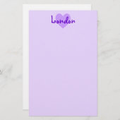 Londen in Paars Briefpapier (Voorkant / Achterkant)