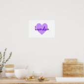 Londen in Paars Poster (Keuken)