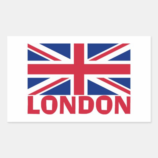 Londen in Red Rechthoekige Sticker (Voorkant)