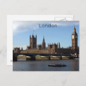 Londen, Kamers van het Briefkaart van het Parlemen (Voorkant / Achterkant)