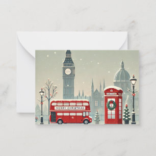 Londen Kerstmis Big Ben & Feestelijk Londen Notitiekaartje