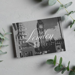 Londen Landmark  Zwart Wit Foto Briefkaart