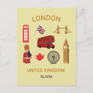 Londen Landmarks Travel-Thema Print Briefkaart