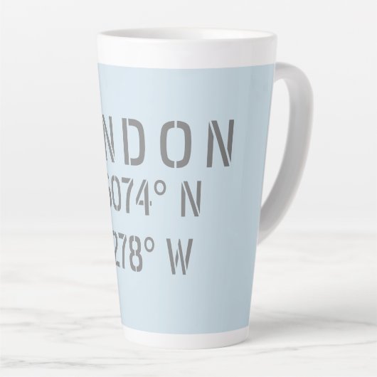 Londen Latitude & Lengtegraad Latte Mok (Rechterhoek)