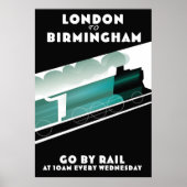 Londen naar Birmingham Train poser Poster (Voorkant)