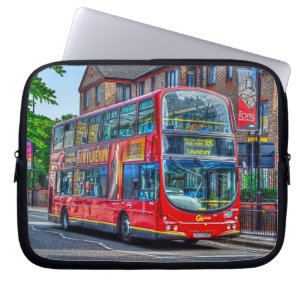 Londen naar Lewisham Red Double-decker Bus UK Laptop Sleeve