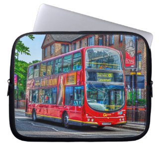 Londen naar Lewisham Red Double-decker Bus UK Laptop Sleeve