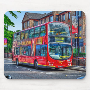 Londen naar Lewisham Red Double-decker Bus UK Muismat