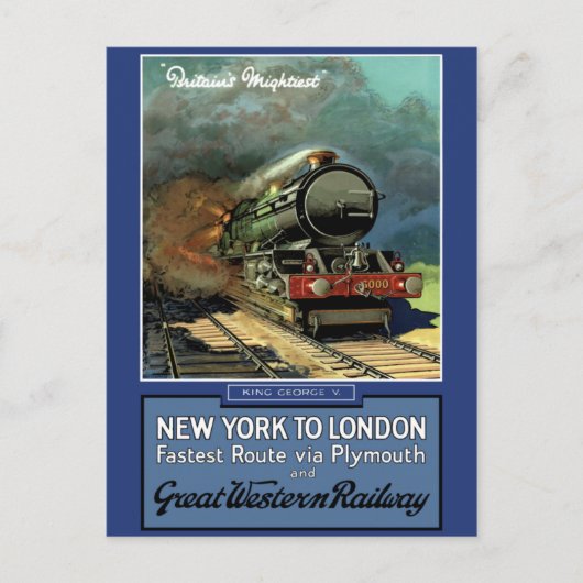 Londen New York Great Western Railway Briefkaart (Voorkant)