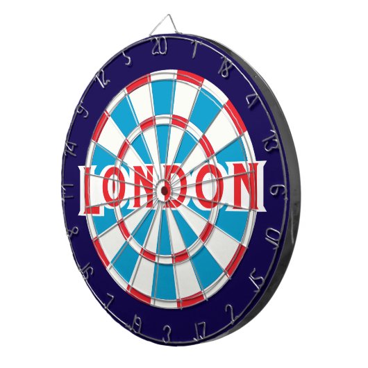 LONDEN Patriottisch Blauw Rood Wit + Donkerblauw G Dartbord (Voorkant Rechts)