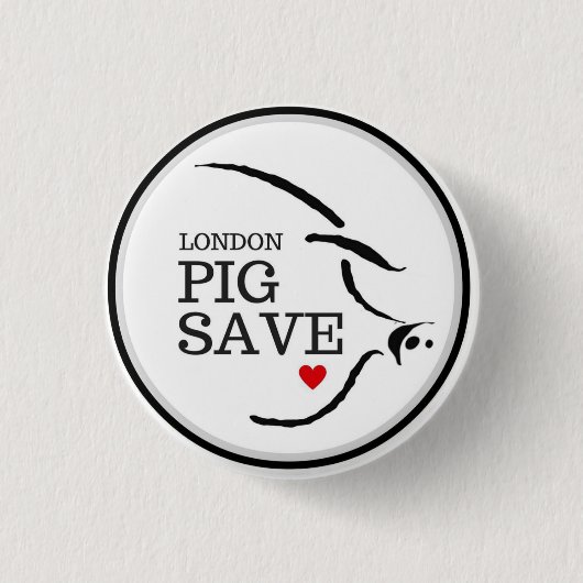 LONDEN PIG SAVE LOGO BUTTON (Voorkant)