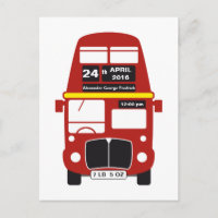 Londen Red Bus Baby Geboorteaankondiging Post Kaar