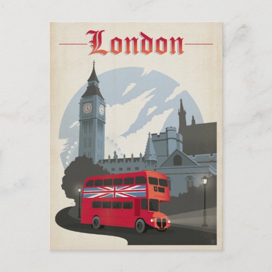 Londen - Red Bus Briefkaart (Voorkant)