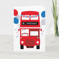 Londen Red Bus Gepersonaliseerde Age Birthday Kaar