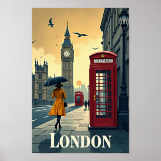 Londen – Retro Reisposter Poster