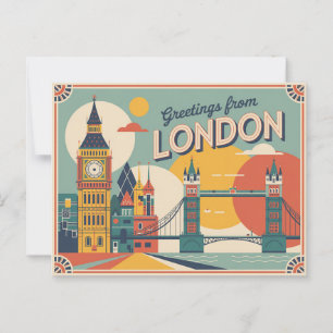Londen Retro-stijl  Briefkaarten