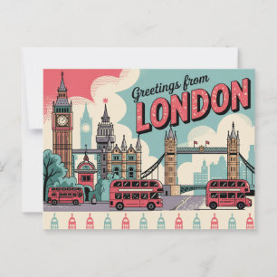Londen Retro-stijl Briefkaarten