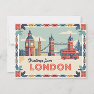 Londen Retro-stijl  Briefkaarten