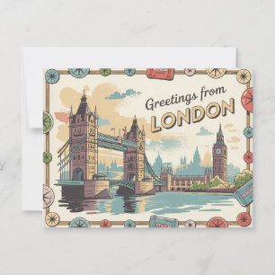 Londen Retro-stijl  Briefkaarten