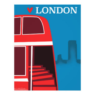 Londen Rode Bus Foto Afdruk