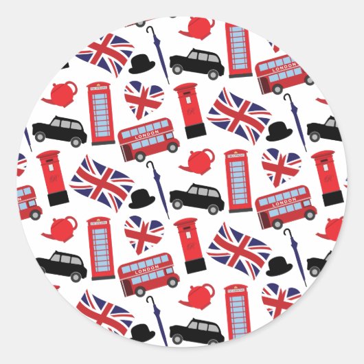 Londen Ronde Sticker (Voorkant)