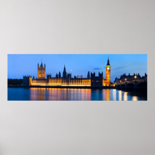 Londen 's nachts poster