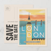 Londen | Save the date Aankondigingskaart (Voorkant / Achterkant)