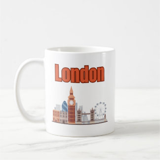 Londen Silhouet Groot Lettertype Koffiemok