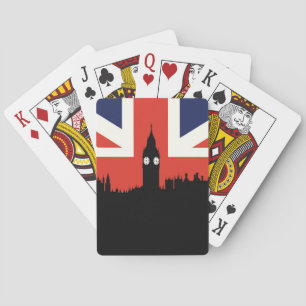 Londen Silhouette De Britse Vlag Pokerkaarten