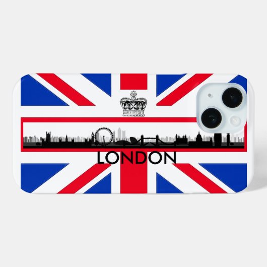 Londen Silhouette Union Jack Vlag  Case-Mate iPhone Case (Achterkant (horizontaal))