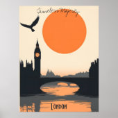 Londen Silhouetten - Big Ben bij zonsondergang Poster (Voorkant)