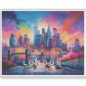Londen Skyline Abstracte kunst Sticker (Voorkant)