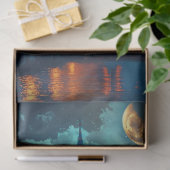 Londen Skyline nacht maan decoupage Tissuepapier (Geschenk)