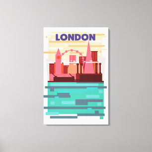 Londen skyline reisposter. canvas afdruk